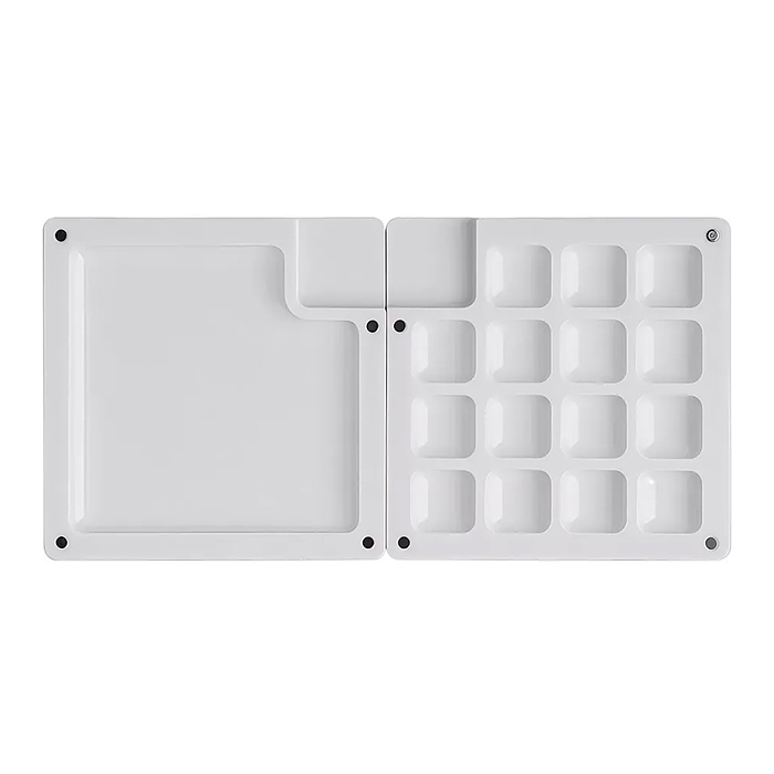 Фото к товару Палитра для красок "Art" пластиковая, размер в закрытом виде 7,5x7,5x1,5см, размер в открыт Палитра для красок "Art" пластиковая, размер в закрытом виде 7,5x7,5x1,5см, размер в открыт