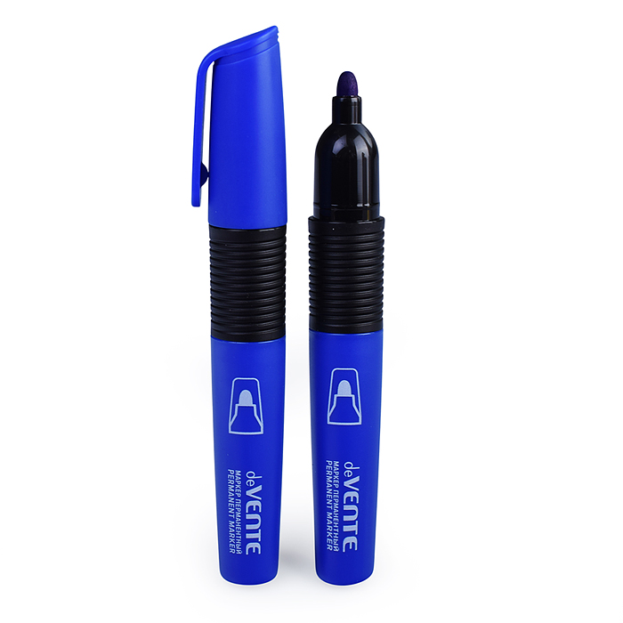 Фото к товару Маркер перманентный, круглый корпус с каучуковыми вставками, пулевидный наконечник, ширина Маркер перманентный, круглый корпус с каучуковыми вставками, пулевидный наконечник, ширина