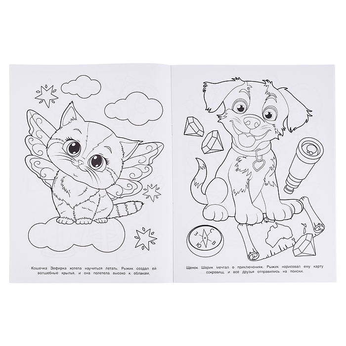 Котик Рыжик и его друзья. Раскраска