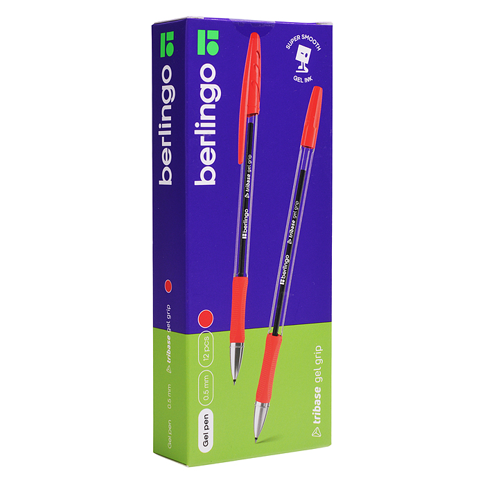 Фото к товару Ручка гелевая "Tribase Gel grip" красная, 0,5мм, грип Ручка гелевая "Tribase Gel grip" красная, 0,5мм, грип