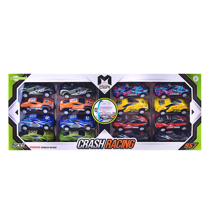 Фото к товару Набор машин KZ957-013 "Crash racing" металл, в коробке Набор машин KZ957-013 "Crash racing" металл, в коробке