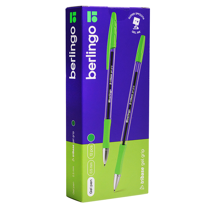 Фото к товару Ручка гелевая "Tribase Gel grip" зеленая, 0,5мм, грип Ручка гелевая "Tribase Gel grip" зеленая, 0,5мм, грип