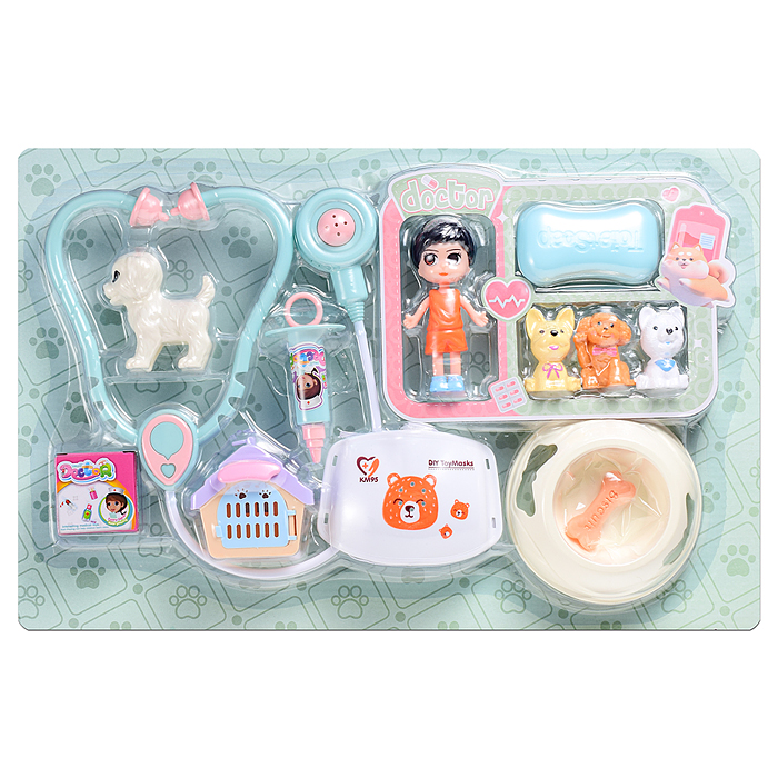 Набор доктор DF546-129A "Медицина" с животными, в коробке