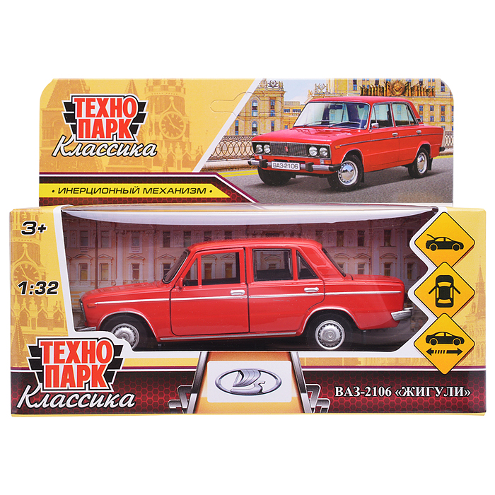 Фото к товару Машина металл ВАЗ-2106 13 см, двери, багаж, красный, в коробке Машина металл ВАЗ-2106 13 см, двери, багаж, красный, в коробке