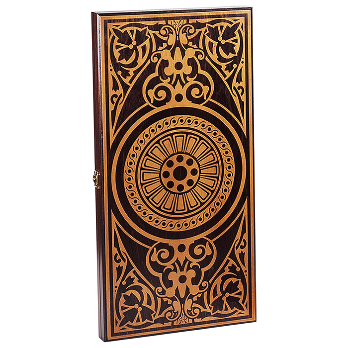 Фото к товару Нарды средние венге, рисунок золото "Круговой орнамент" (480*240*40) Нарды средние венге, рисунок золото "Круговой орнамент" (480*240*40)