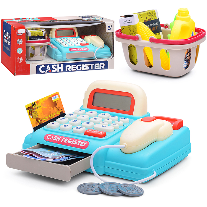 Касса SK110C "Играем в магазин" с корзиной, в коробке