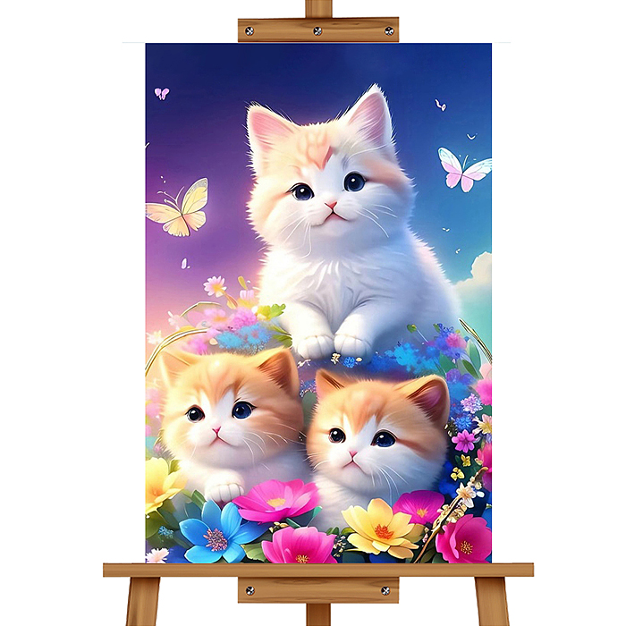 Мозаика алмазная MKA3020-172 "Три котёнка" 20*30см