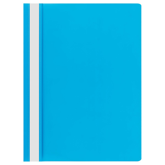 Папка-скоросшиватель пластик. А4, 120мкм, голубая с прозр. верхом 