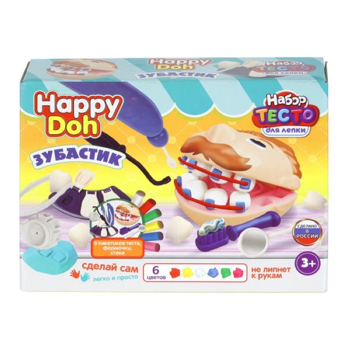 Набор с тестом для лепки "Зубастик с брекетами" 24 см. Happy Doh 