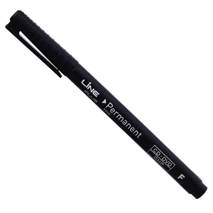 Маркер перманентный для CD/DVD Line Plus "2500F" черный, 0,6мм 