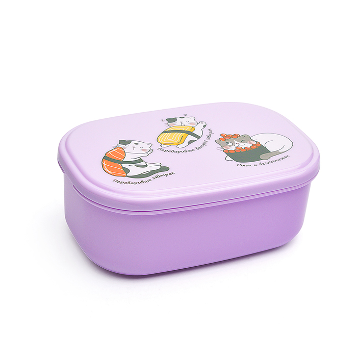 Фото к товару Ланчбокс "Котосуши" 140x96x56 мм, 450 мл, для школьных завтраков, перекусов Ланчбокс "Котосуши" 140x96x56 мм, 450 мл, для школьных завтраков, перекусов