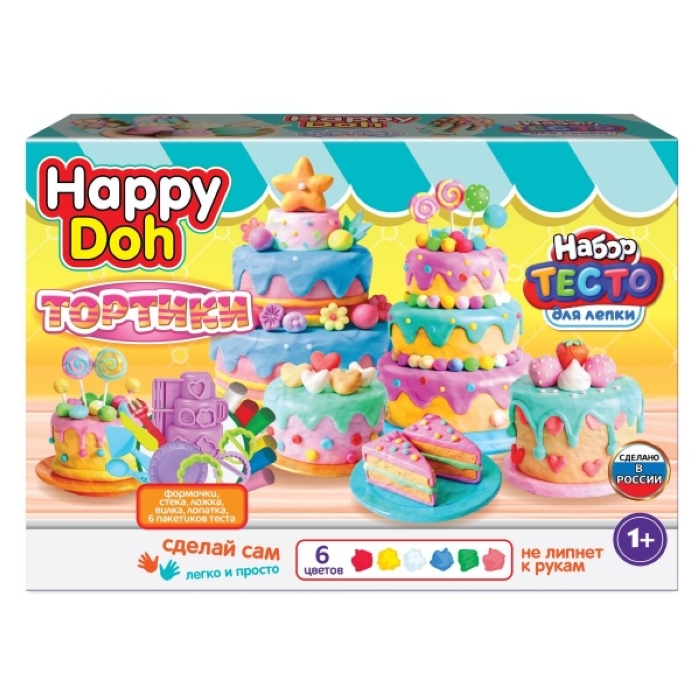 Набор для лепки с формочками "Тортик" 24 см. Happy Doh