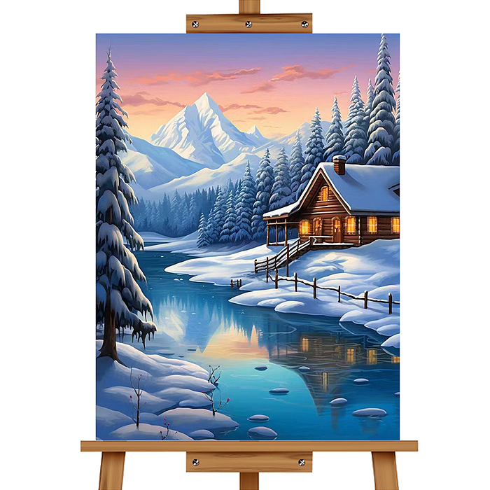 Фото к товару Мозаика алмазная MKA4030-132 "Домик в горах" 30*40см Мозаика алмазная MKA4030-132 "Домик в горах" 30*40см