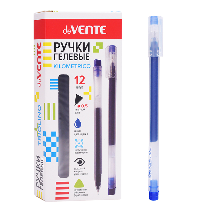 Ручка гелевая "Triolino. Kilometrico" d=0,5 мм, увеличенный объём чернил, длина 1000 м, трё