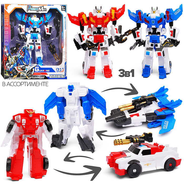 Робот MJL-026 трансформирующийся в служебное авто, в коробке