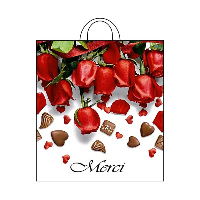 Пакет ПЭ с петлевой ручкой 38х42, 40мкм "Мерси" ПНД