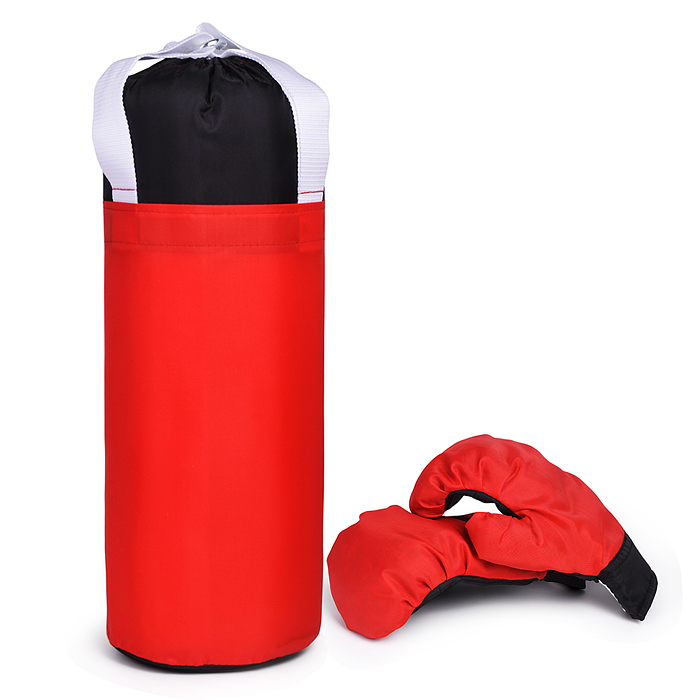 Набор детский игровой (перчатки, груша 50 см.) Оксфорд (черно-красный)