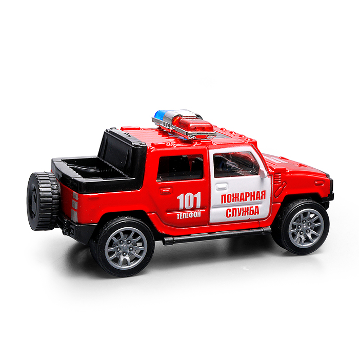 Фото к товару Машина металл Внедорожник "Пожарная машина" 11 см. инерц., в коробке Машина металл Внедорожник "Пожарная машина" 11 см. инерц., в коробке