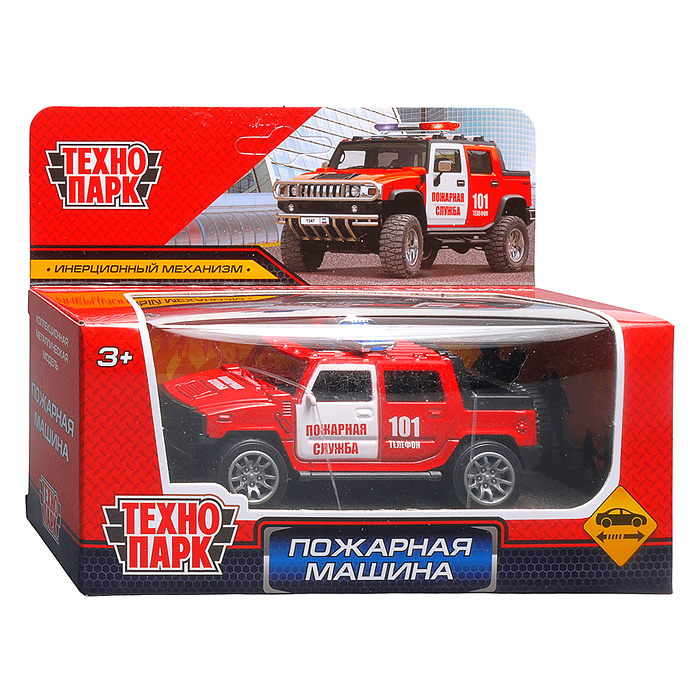 Фото к товару Машина металл Внедорожник "Пожарная машина" 11 см. инерц., в коробке Машина металл Внедорожник "Пожарная машина" 11 см. инерц., в коробке