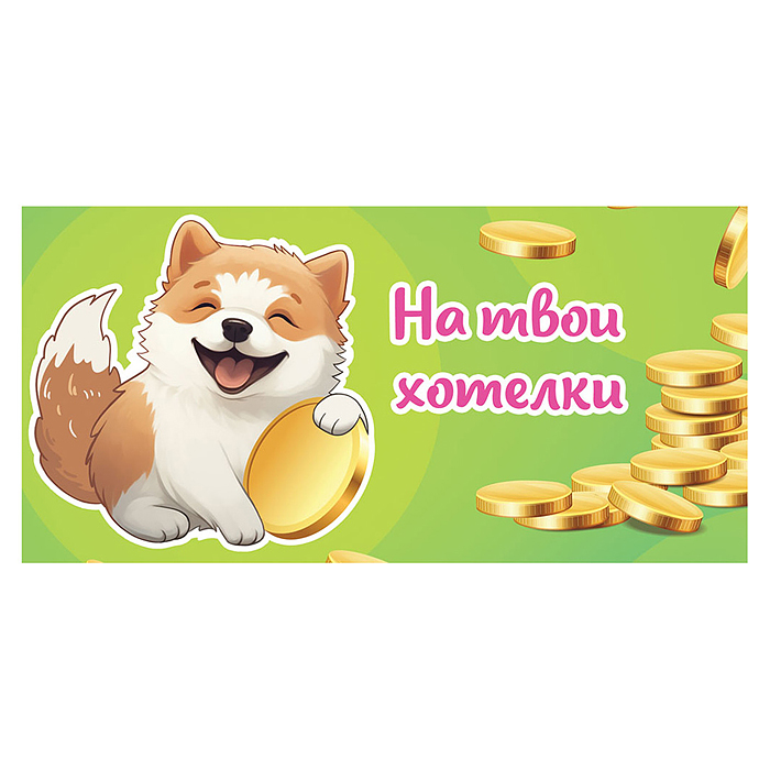 Конверт для денег (без отделки, с лаком) "На твои хотелки" Конверт для денег (без отделки, с лаком) "На твои хотелки"