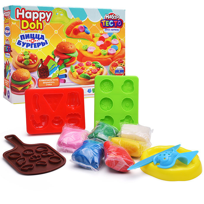 Набор с тестом для лепки "Бургер и пицца" 24 см Happy Doh 