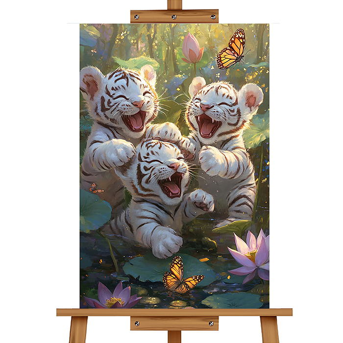 Мозаика алмазная MKA3020-152 "Игривые тигрята" 20*30см