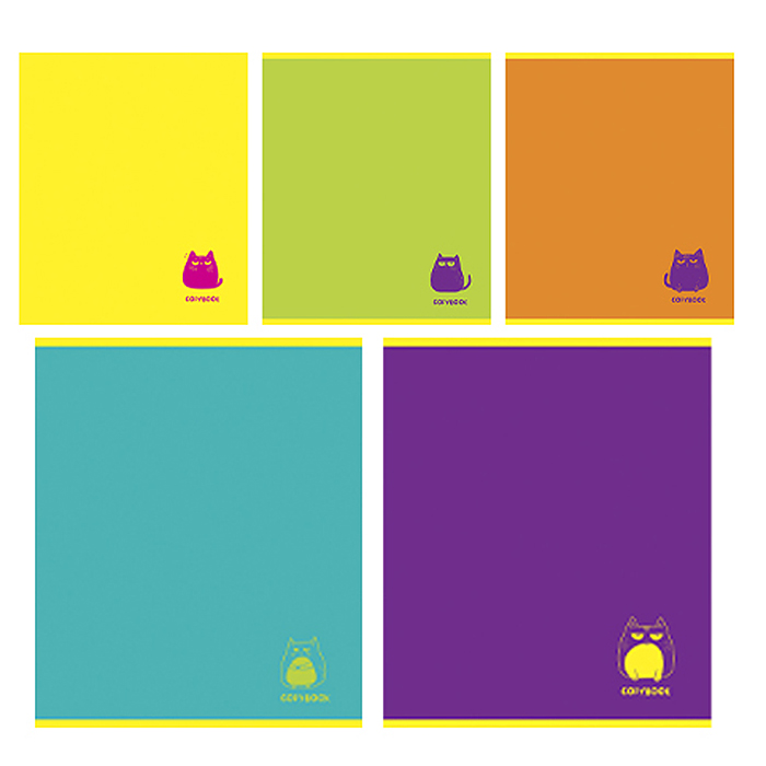 Тетрадь 48л. клетка А5 скрепка S "МурБук" Премиум 4+0+Ламинация (Софт тач)