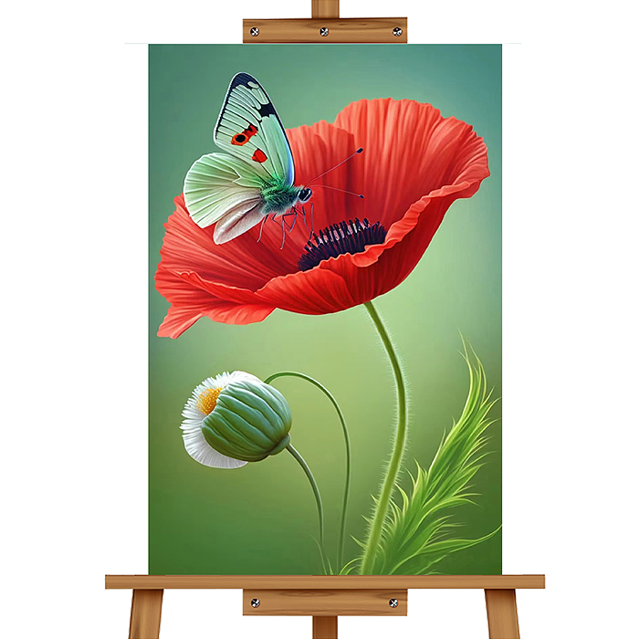 Мозаика алмазная MKA3020-147 "Красный мак" 20*30см