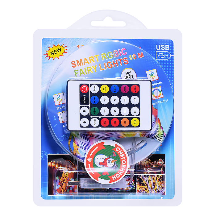 Фото к товару Электрогирлянда 10м, пульт Электрогирлянда 10м, пульт