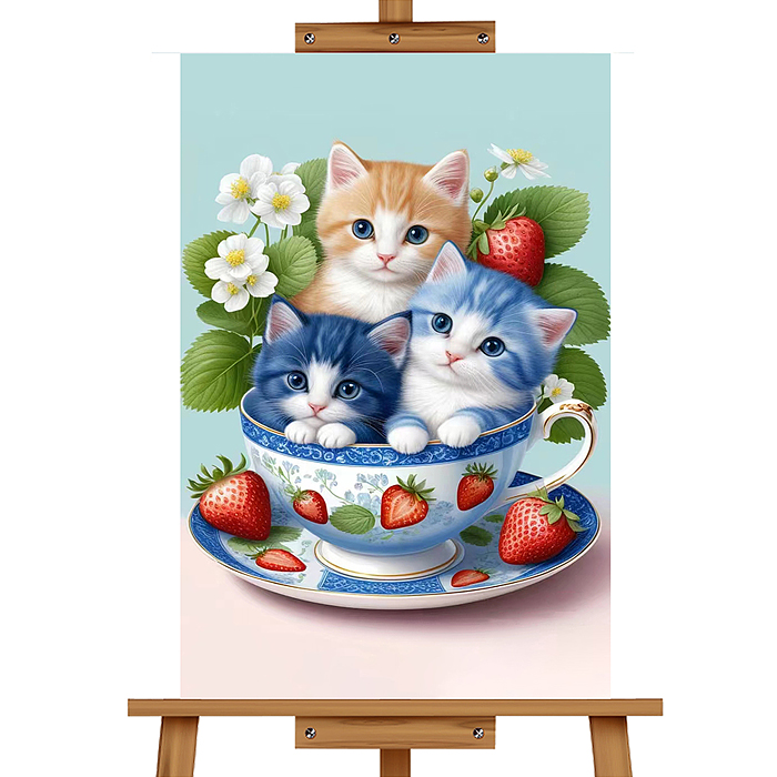 Мозаика алмазная MKA3020-176 "Котята" 20*30см