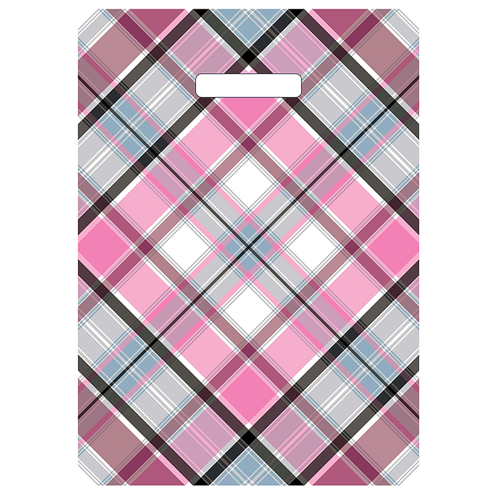 Пакет ПЭ с вырубной ручкой 29х40см (35) (Шотландка)