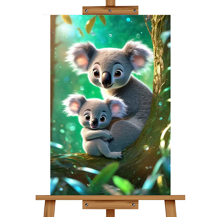 Мозаика алмазная MKA3020-166 "Семья коал" 20*30см