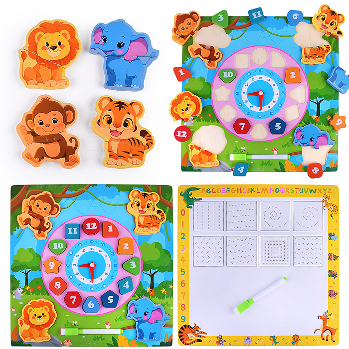 Пазл-вкладыш D2247 "Изучаем время. Африка"