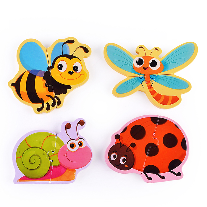 Пазл-вкладыш D2245 "Изучаем время. Лесная полянка"