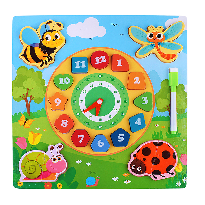 Пазл-вкладыш D2245 "Изучаем время. Лесная полянка"