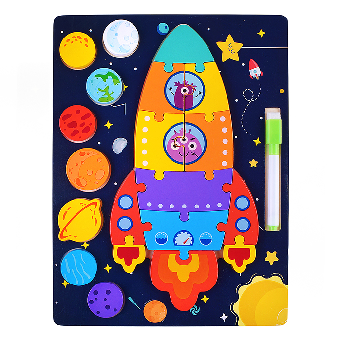 Пазл-вкладыш D2252 "Космическая ракета"