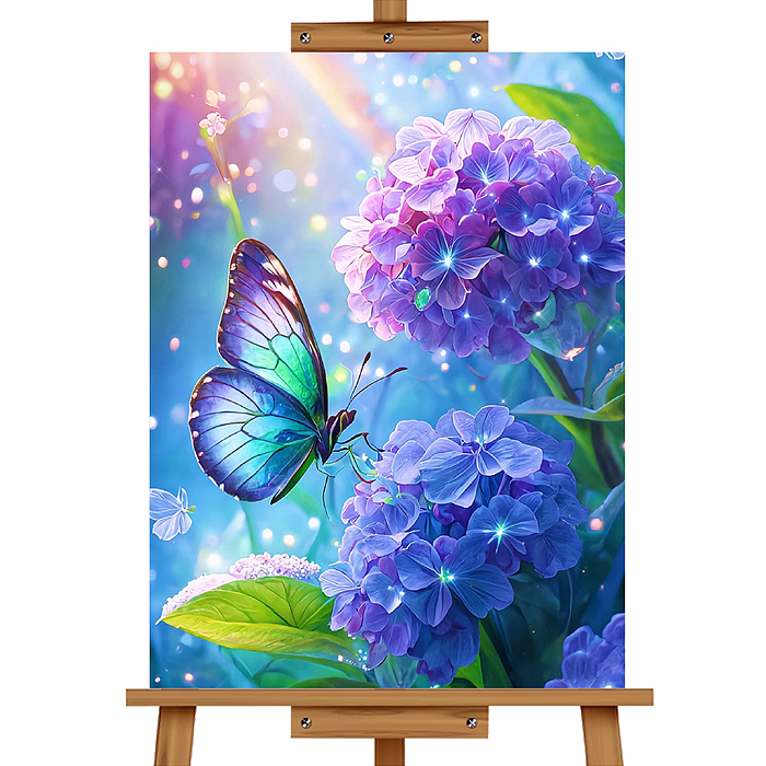 Фото к товару Мозаика алмазная MKA5040-5 "Бабочка на гортензии" 40*50см. Мозаика алмазная MKA5040-5 "Бабочка на гортензии" 40*50см.