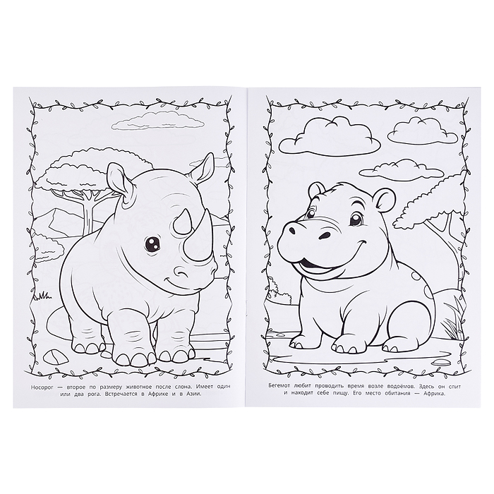 Фото к товару Животные жарких стран. Раскраска Животные жарких стран. Раскраска