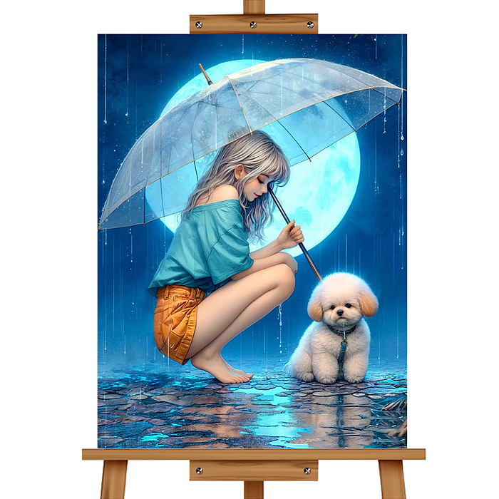 Фото к товару Мозаика алмазная MKA5040-16 "Девушка с зонтом" 40*50см. Мозаика алмазная MKA5040-16 "Девушка с зонтом" 40*50см.