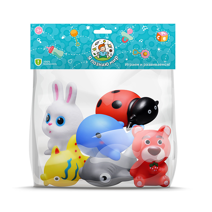 Фото к товару Набор игрушек для купания Y0115 "Неразлучные друзья" в пакете Набор игрушек для купания Y0115 "Неразлучные друзья" в пакете