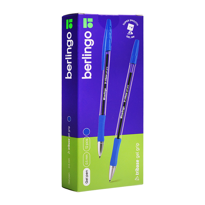 Фото к товару Ручка гелевая "Tribase Gel grip" синяя, 0,5мм, грип Ручка гелевая "Tribase Gel grip" синяя, 0,5мм, грип
