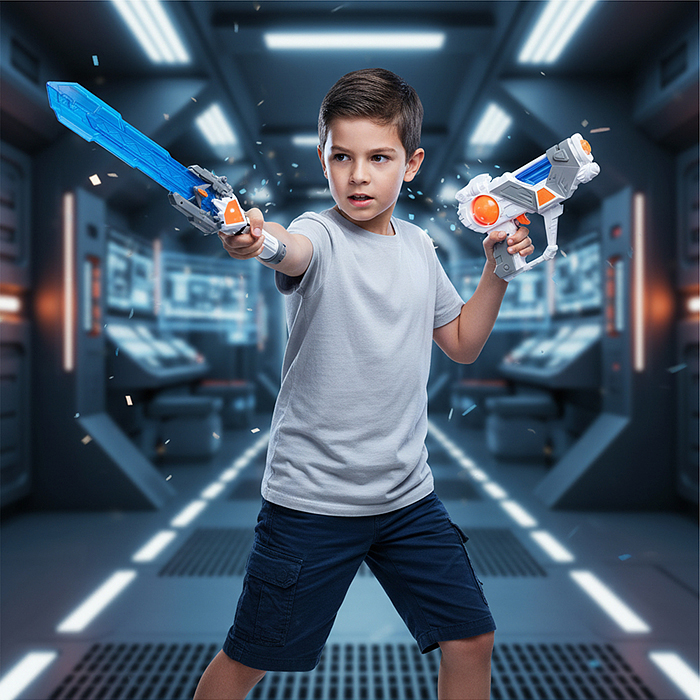 Фото к товару Набор оружия 4216 "Звездный шпион" (свет, звук) на батарейках, в коробке Набор оружия 4216 "Звездный шпион" (свет, звук) на батарейках, в коробке