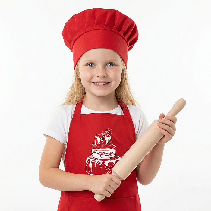 Фото к товару Набор "Кондитер" (100% хлопок) красный Набор "Кондитер" (100% хлопок) красный