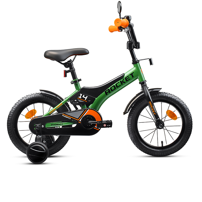 Велосипед 14" Rocket Phoenix, цвет зеленый
