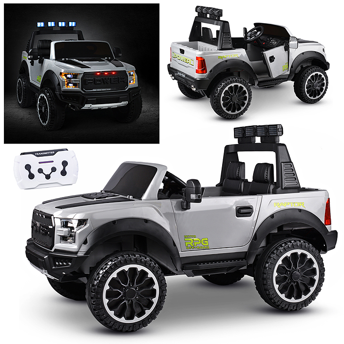 Электромобиль U023438Y "Мощность скорости" на аккумуляторе, с р/у управлением, в коробке (серый) тре