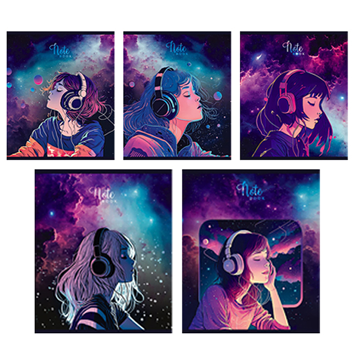 Тетрадь 48л. клетка А5 "Слушаю космос" скрепка