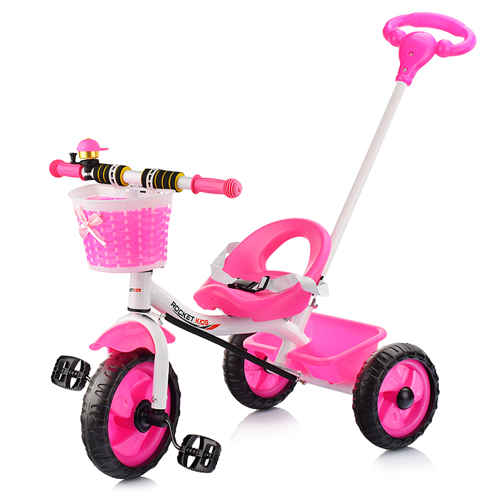 Велосипед XEL-568T-1, 3-х колесный, бело-розовый царапины сколы потёртости