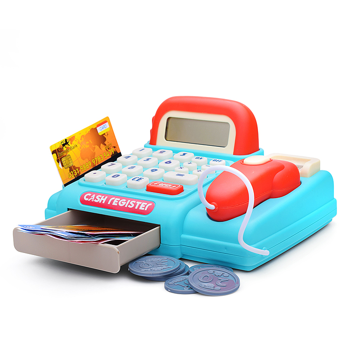 Фото к товару Касса SK110A "Играем в магазин" в коробке Касса SK110A "Играем в магазин" в коробке