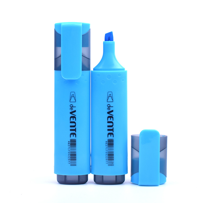 Фото к товару Маркер-выделитель плоский корпус, скошенный наконечник, ширина линии 1-5 мм, голубой Маркер-выделитель плоский корпус, скошенный наконечник, ширина линии 1-5 мм, голубой