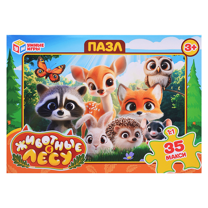 Макси-пазлы 35 "Животные в лесу"